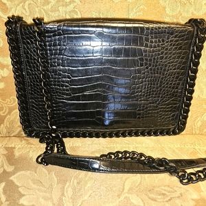 Aldo Greenwald Chain Bordered Crossbody bag, Black, Leather